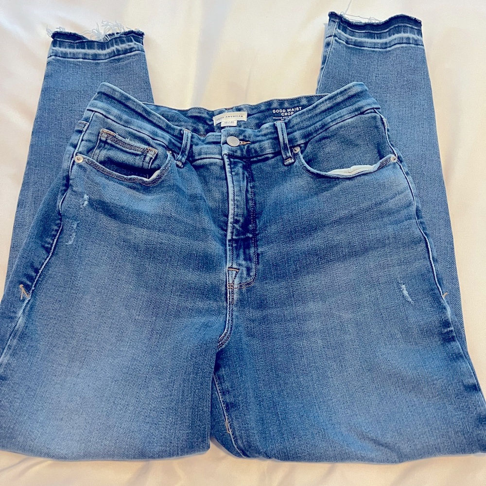 GOOD AMERICAN size 12 jeans Cropped high rise skinny jeans.